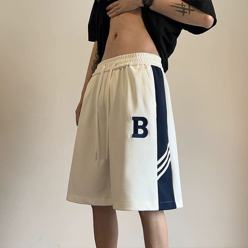 Men's Clothing Basketball Shorts Outdoor Running Fitness Five Points Thin Oversize Embroidered Sports Pants