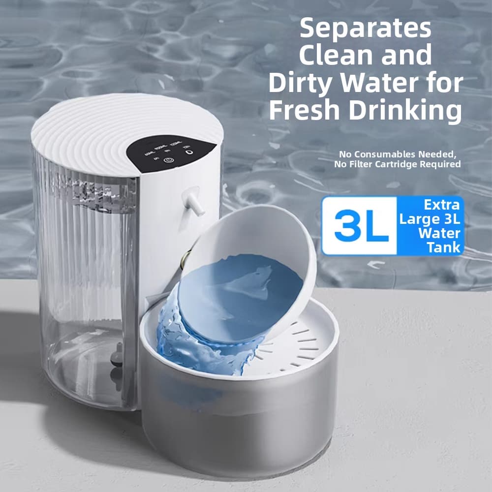 Automatic Daily Pet Water Feeder Non Electric Smart Water Fountain for Cats Tilted Type
