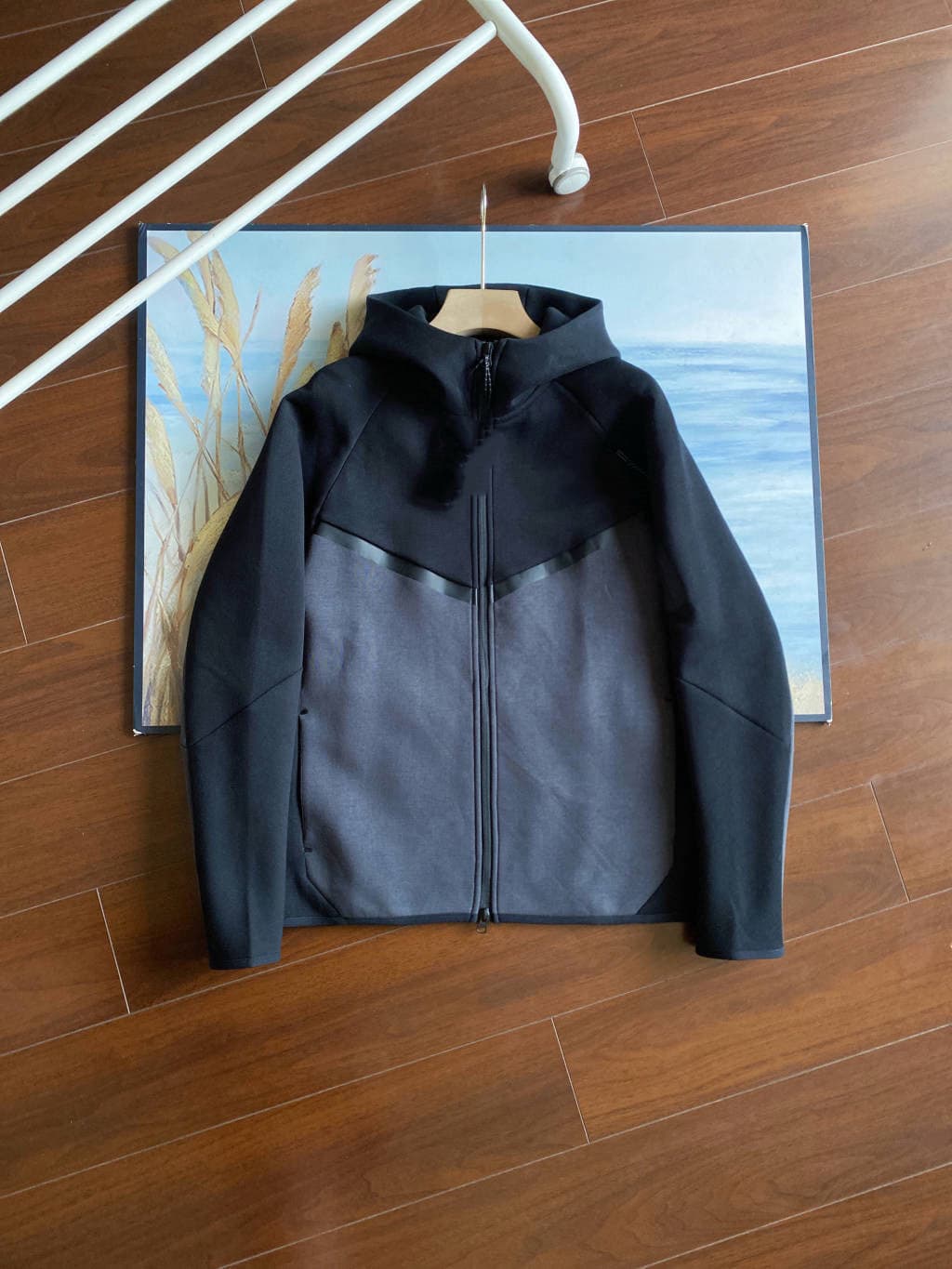 Ensemble veste et pantalon de survêtement laminé TECH FIEECE, style décontracté, hiver, printemps et automne, avec fermeture éclair.