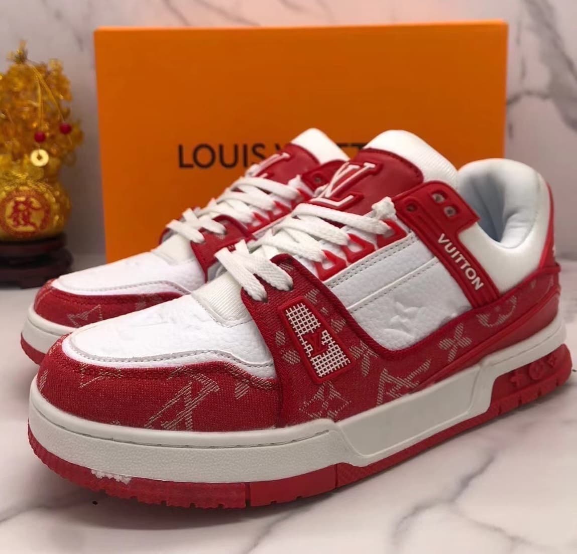 Designer plat Sneaker formateur chaussures décontractées Denim toile cuir blanc vert rouge bleu lettre plate-forme de mode hommes femmes baskets ba