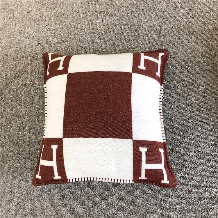 Coussin de dossier en laine tricotée, modèle nordique, lettre H, pour pause déjeuner, canapé, voiture, protection de la taille