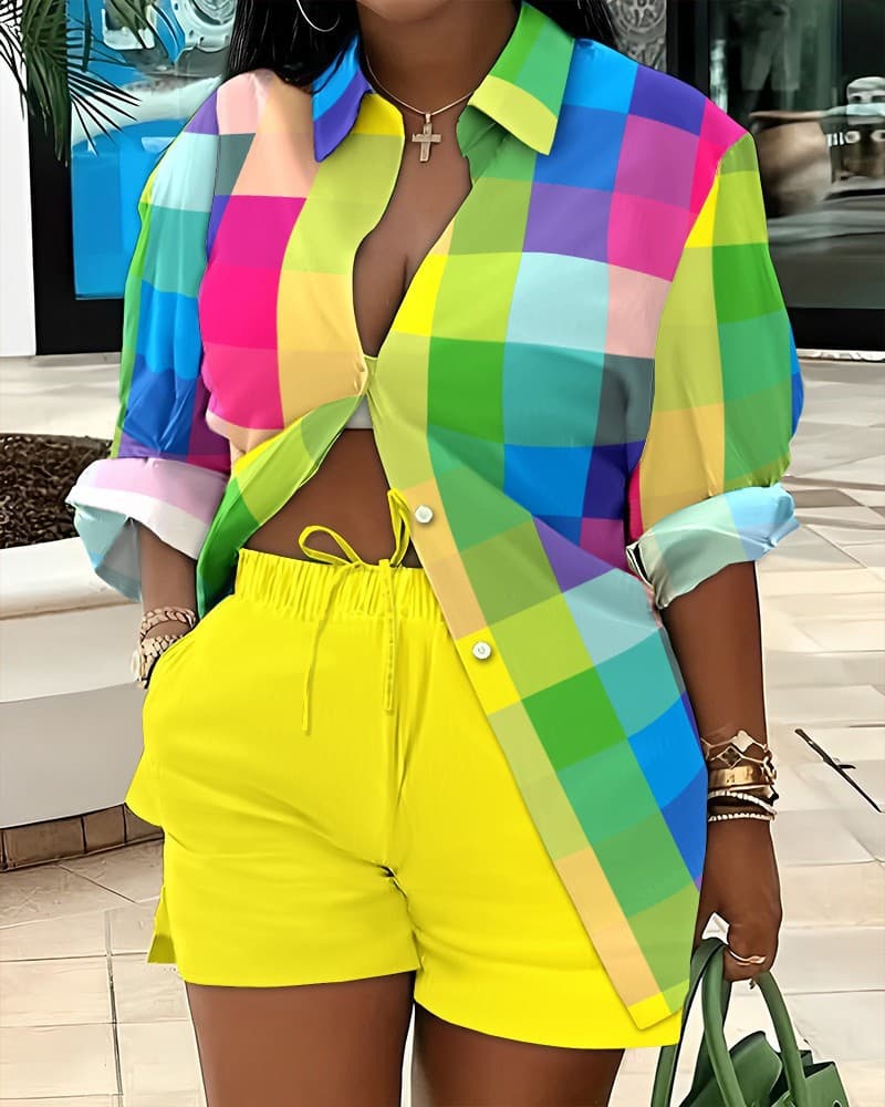 Women's Clothing Fashion Printing Temperament Commuting Two-piece Set