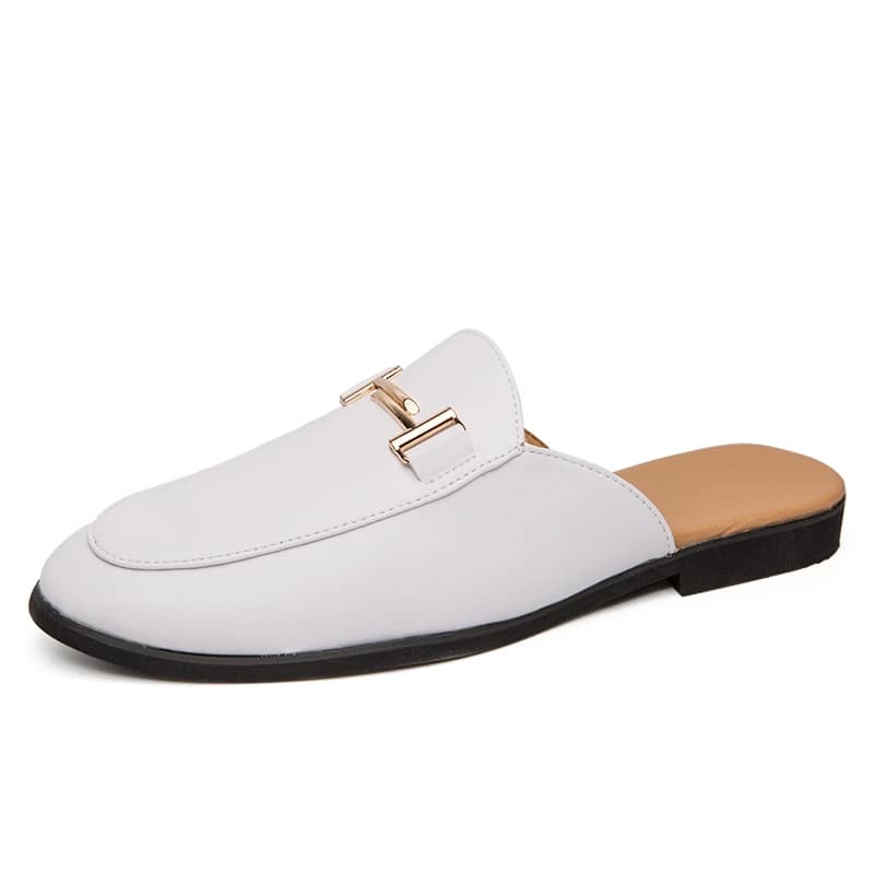 P7 YEINSHAARS Designer Slipon Men Casual Shoes Luxury Brand High Quality Genuine Leather Slipper Loafers Summer Half Shoes For Men