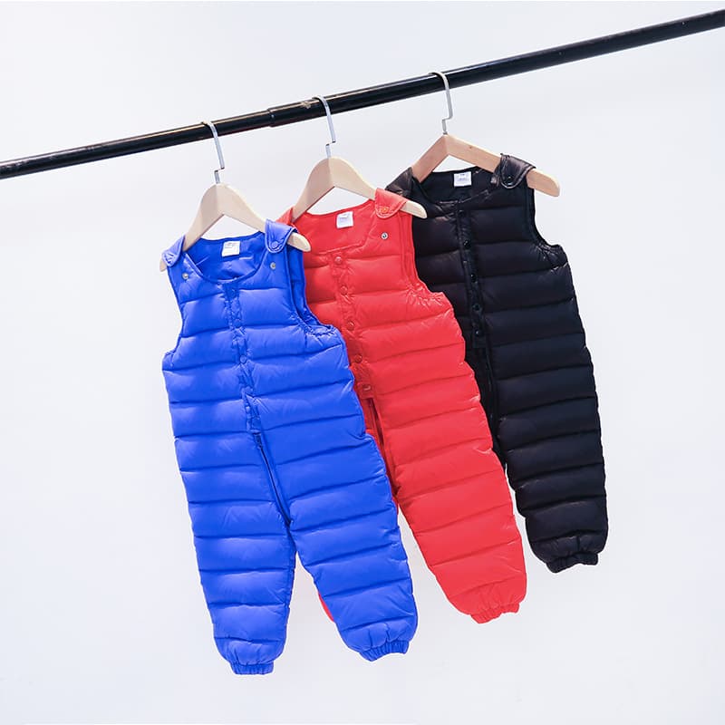 Children's Down Pants Thickened Outer Wear Winter New Boys And Girls Jumpsuit Baby Down Overalls