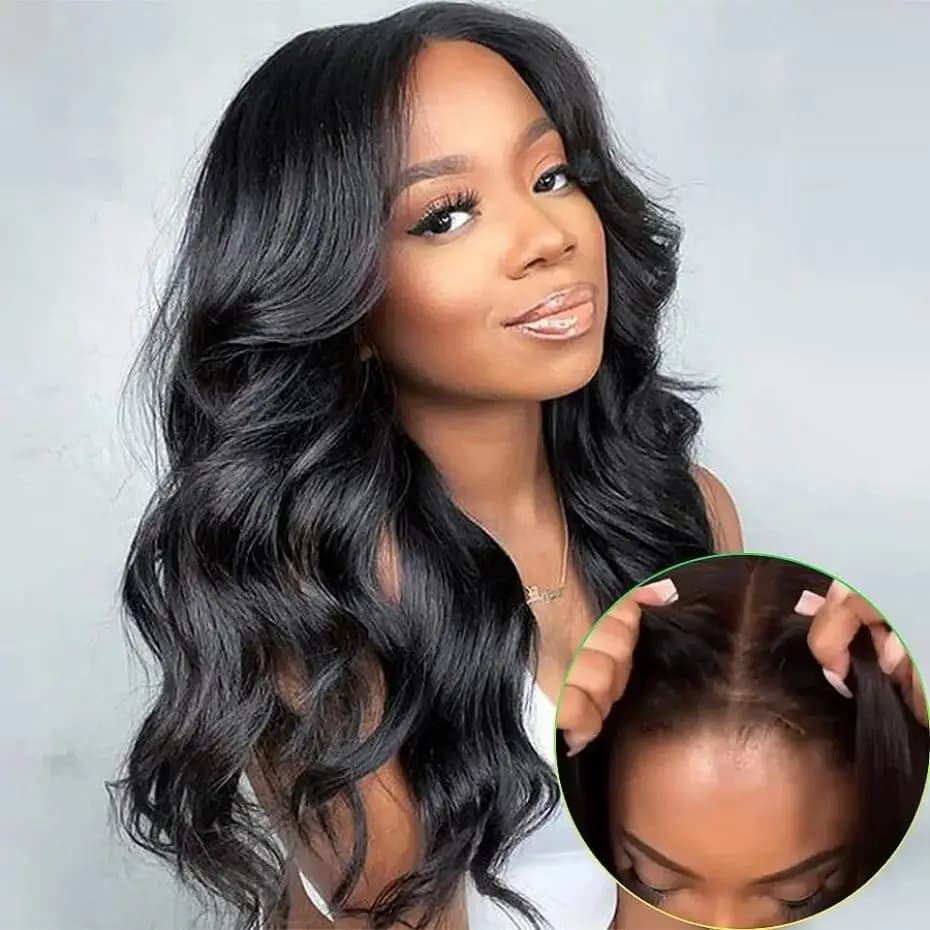 Brazilian Glueless Human Hair Wig 30-34 Inch Body Wave HD Lace Frontal Pre Plucked Transparent Lace Closure