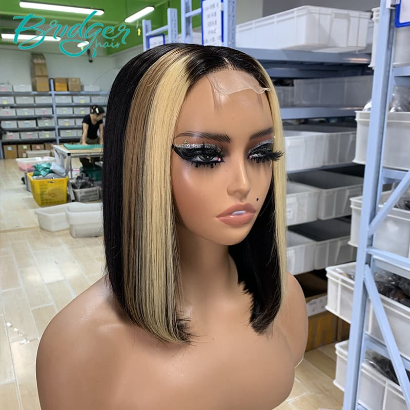 Xuchang wig front pick 8 and 27 2 * 6kim closure BOB real wig Human HairWig