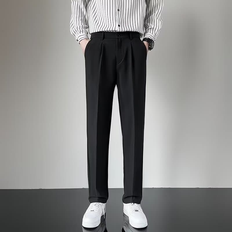 Men's Clothing High End Suit Trousers Summer Wide Leg Straight Loose Trendy Casual Trousers