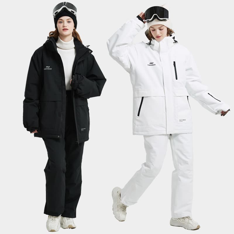 Korean Style Unisex Ski Suit – Windproof & Waterproof Couple’s Ski Jacket & Pants Set | Thermal Insulated Snowboarding Outfit For Men & Women