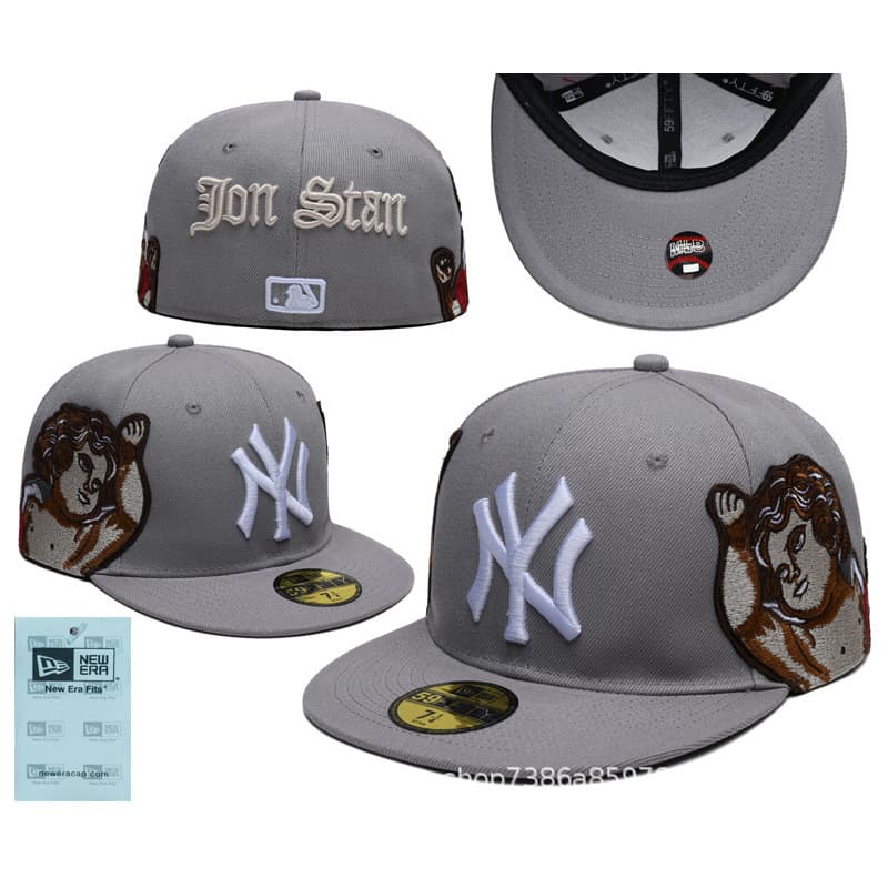 Casquette brodée d'ange, non ajustable, style décontracté, collection Yankees de New York, Los Angeles, en vente en gros.