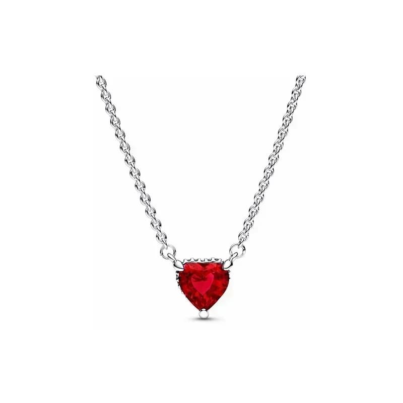 Collier en forme de cœur en argent S925 plaqué cuivre blanc de la série Love