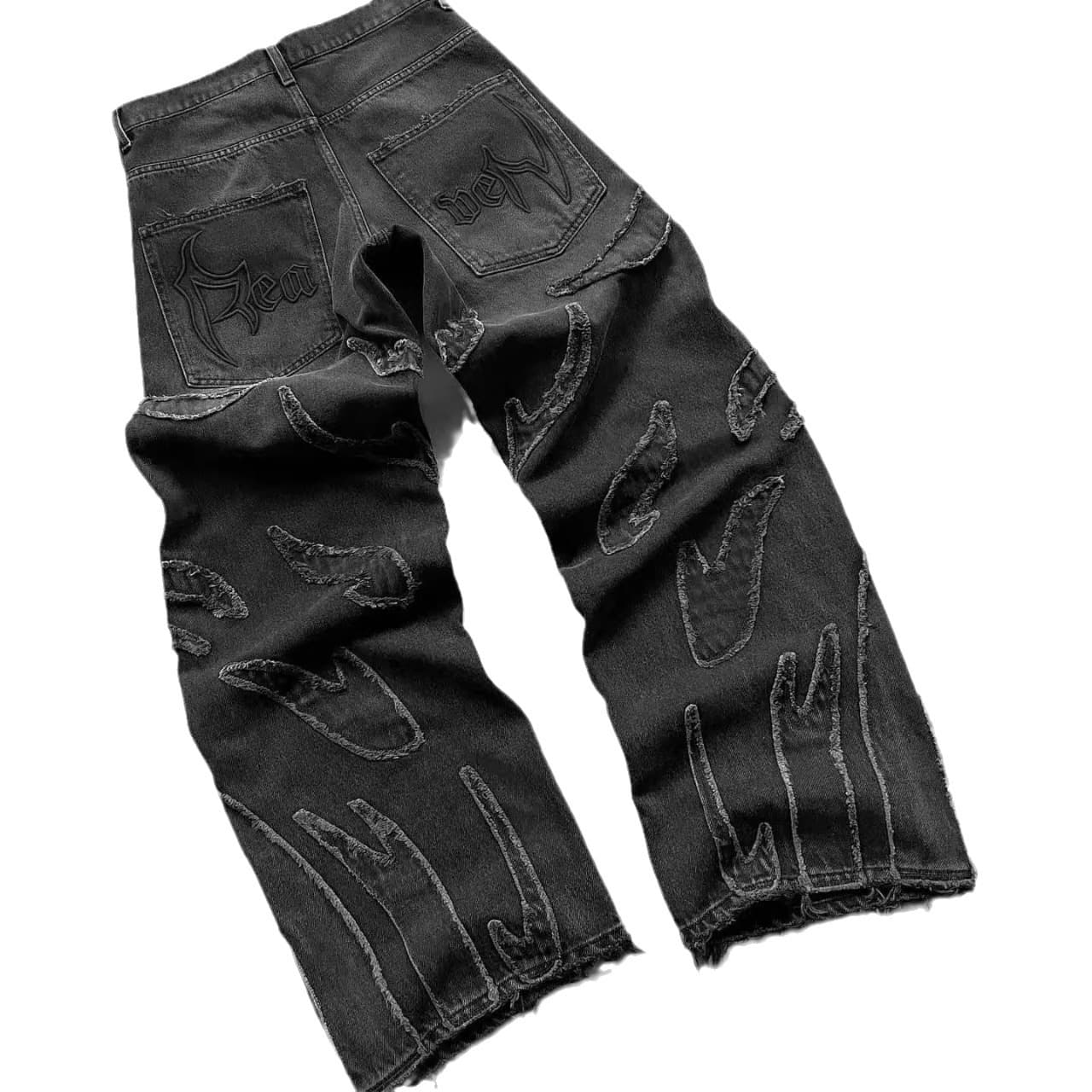 Men's Clothing Retro Country High Setting Retro Black Patchwork Hole Jeans Hip Hop