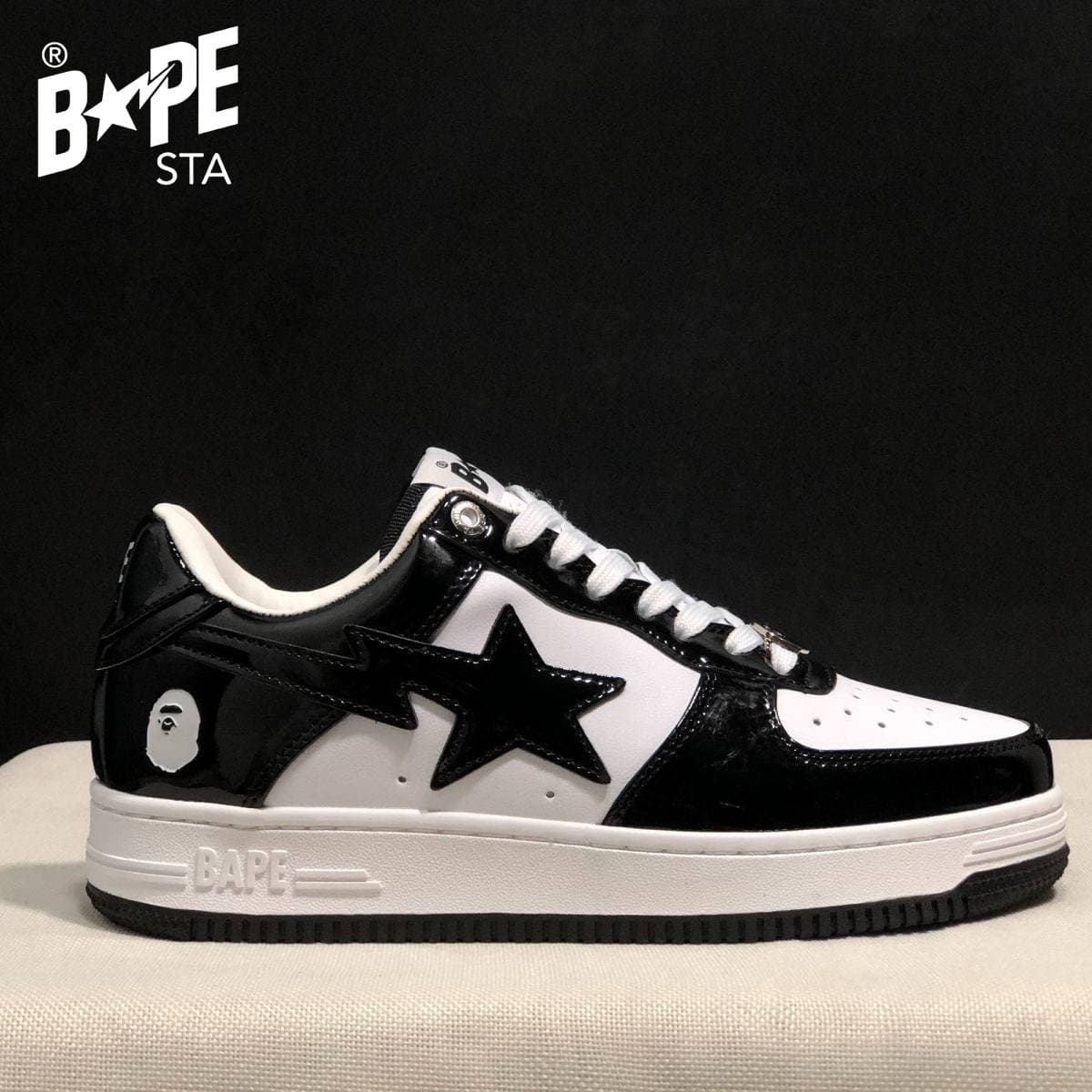 Chaussures de planche classiques Marvel en cuir laqué A BATHING-APE, chaussures de planche Air Force No.1 unisexes