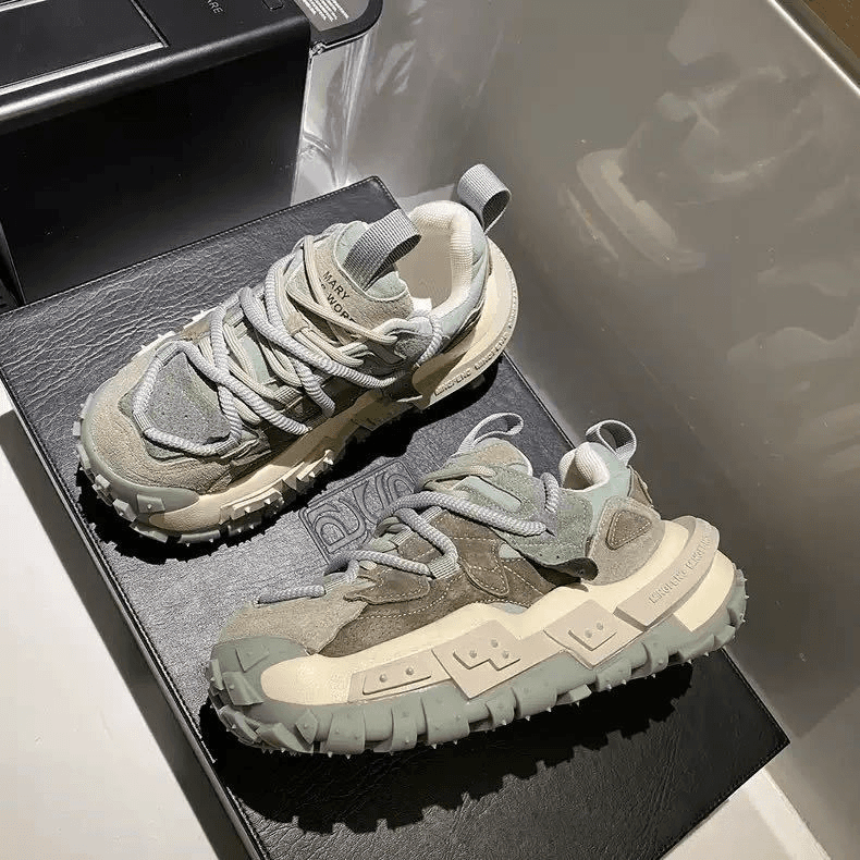 Color Matching Men's Shoes Dad Shoes Thick Sole Heightening Shock Absorbing Sports Shoes Summer Casual Shoes