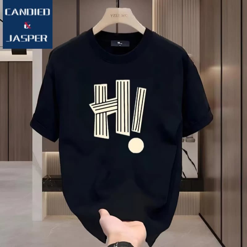 C&J 2024 Summer New Alphabet Versatile Short Sleeve T-shirt for Men's High end Print Trendy Design Sense Small Top T