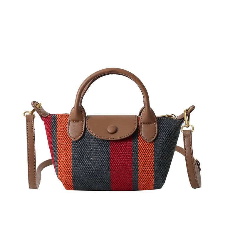 The New Portable Dumpling Bag Trend Line Of High Quality Fabric Stripe Single Shoulder Crossbody Bag