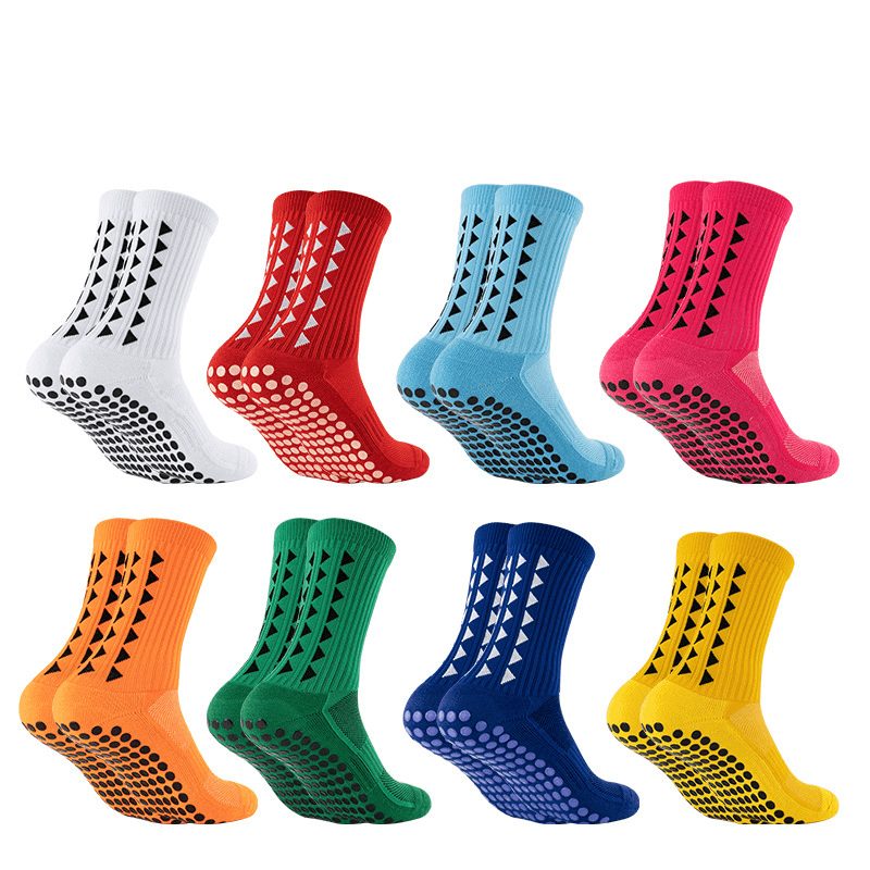Football Socks Men's Mid Tube Sports Socks Running Socks Non Slip Silicone Thick Towel Bottom Wear Resistant Sweat Absorbent