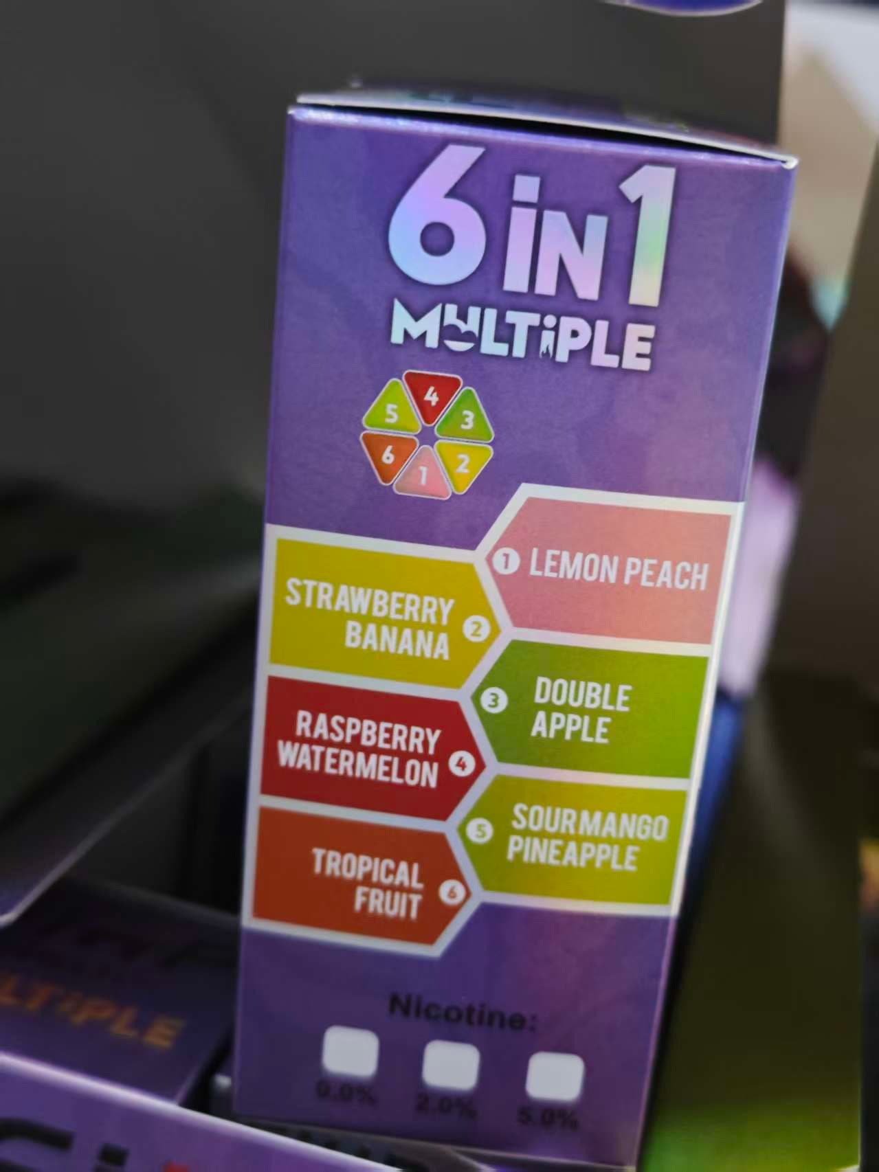 FIHP Multi 120k Vape jetable avec écran LED, multi-saveurs 6 en 1, haute puissance, 120 000 unités, lot de 1 pièce