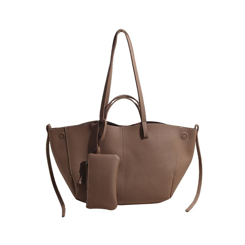 Women's Multi-Compartment Handbag Set Underarm Large Capacity Polyester PU Leather Commuter Bag Trendy Solid Color Shoulder Bag