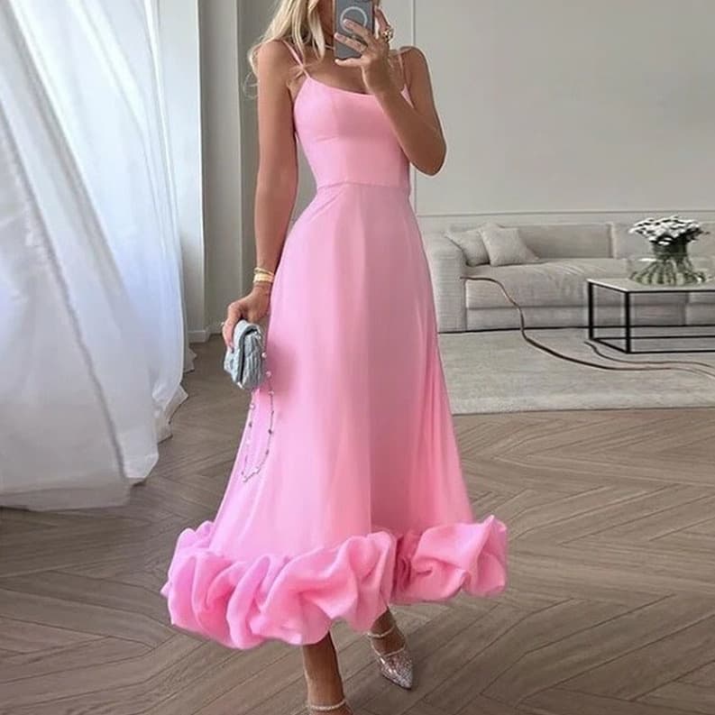 Women's Clothing New Fashion Slim Suspender Swing Three Dimensional Flower A Line Skirt