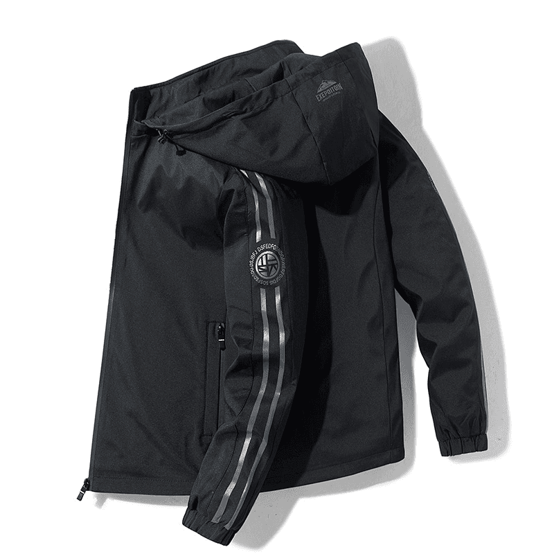 Men's Coat Spring And Autumn Hooded Loose Jacket Solid Color Loose Casual Blouse