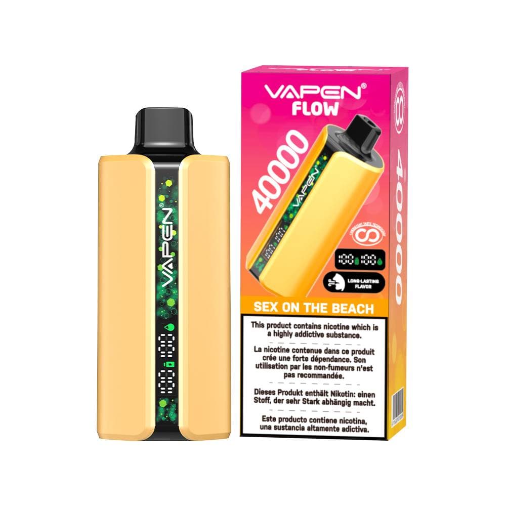 1 stylo vape jetable Vapen Flow 40 000 bouffées | Cigarette électronique fruitée 40 000 bouffées avec affichage numérique, vape longue durée