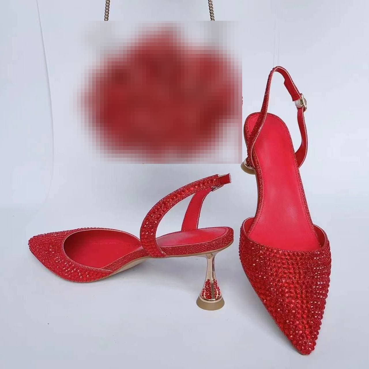 Large Size Spring And Summer Pointed Crystal High Heel Sandals Wedding Diamond High Heel Women's Sandals