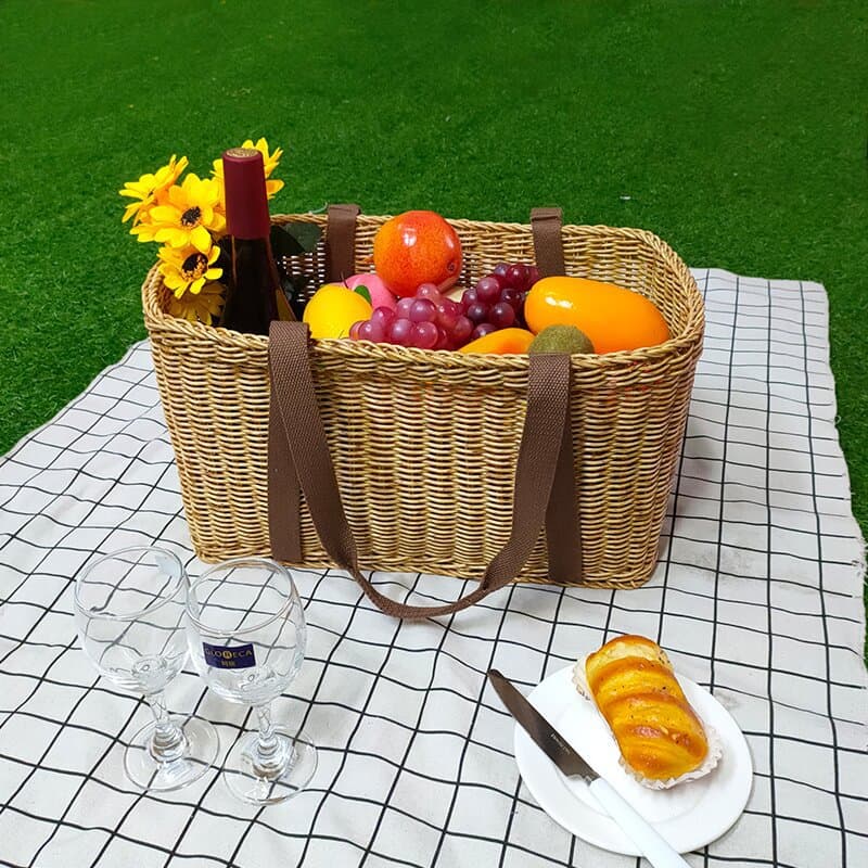 Rattan Woven Cloth Hand Basket Home Shopping Fruit And Vegetable Storage Basket Hand Woven Vegetable Basket