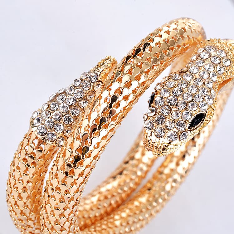 1pc Punk Gold Color Snake Bangle Retro Club Snake Spiral Bracelet Upper Arm Cuff Armlet Armband Bangle Jewelry Gifts