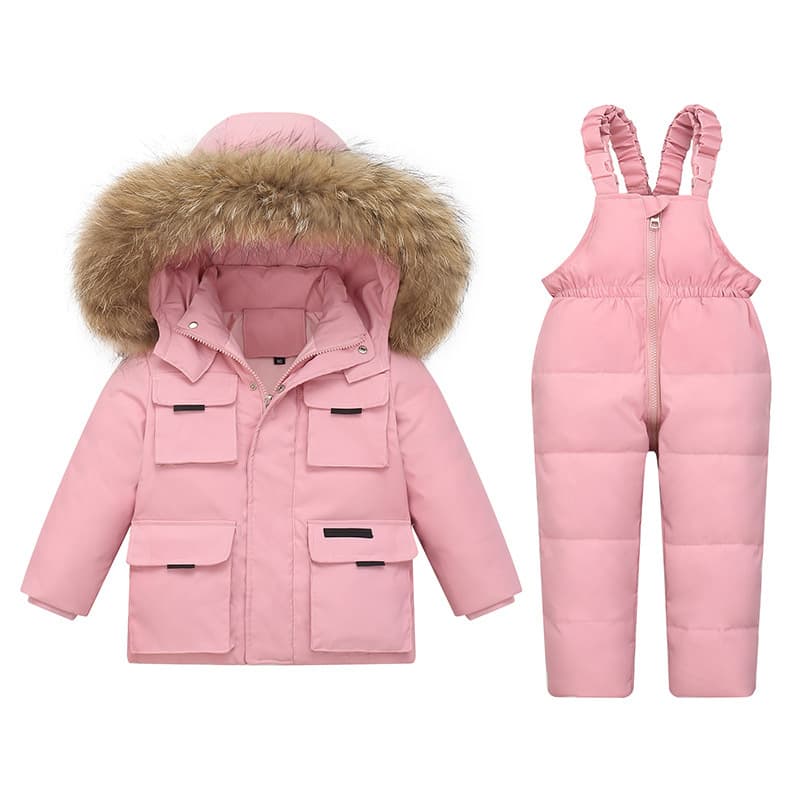 Children's Down Jacket Sets For Boys And Girls Aged 1 6, Thickened Two Piece Winter Style.