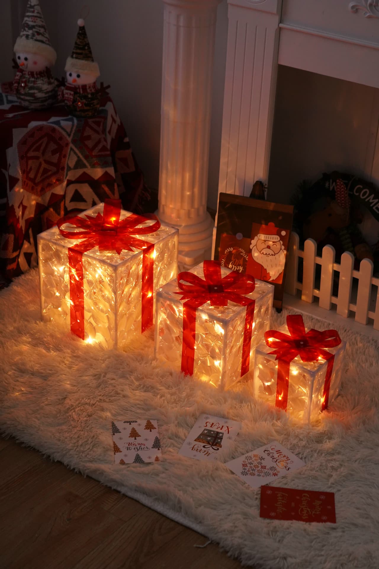 Festive PVC Christmas Light Decorations Set With Battery Box – Eye Ball & Tree Design For Holiday Party Decor"