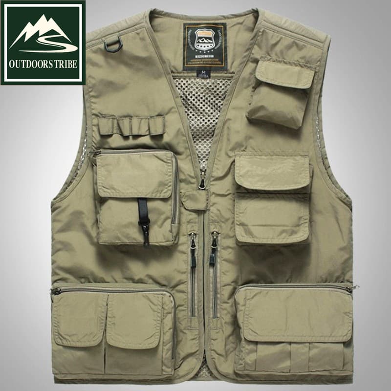 Men's Clothing Spring And Autumn Men's Casual Outdoor Removable Multi Functional Reporter Travel Photography Mesh Quick Drying Fishing Vest For Men