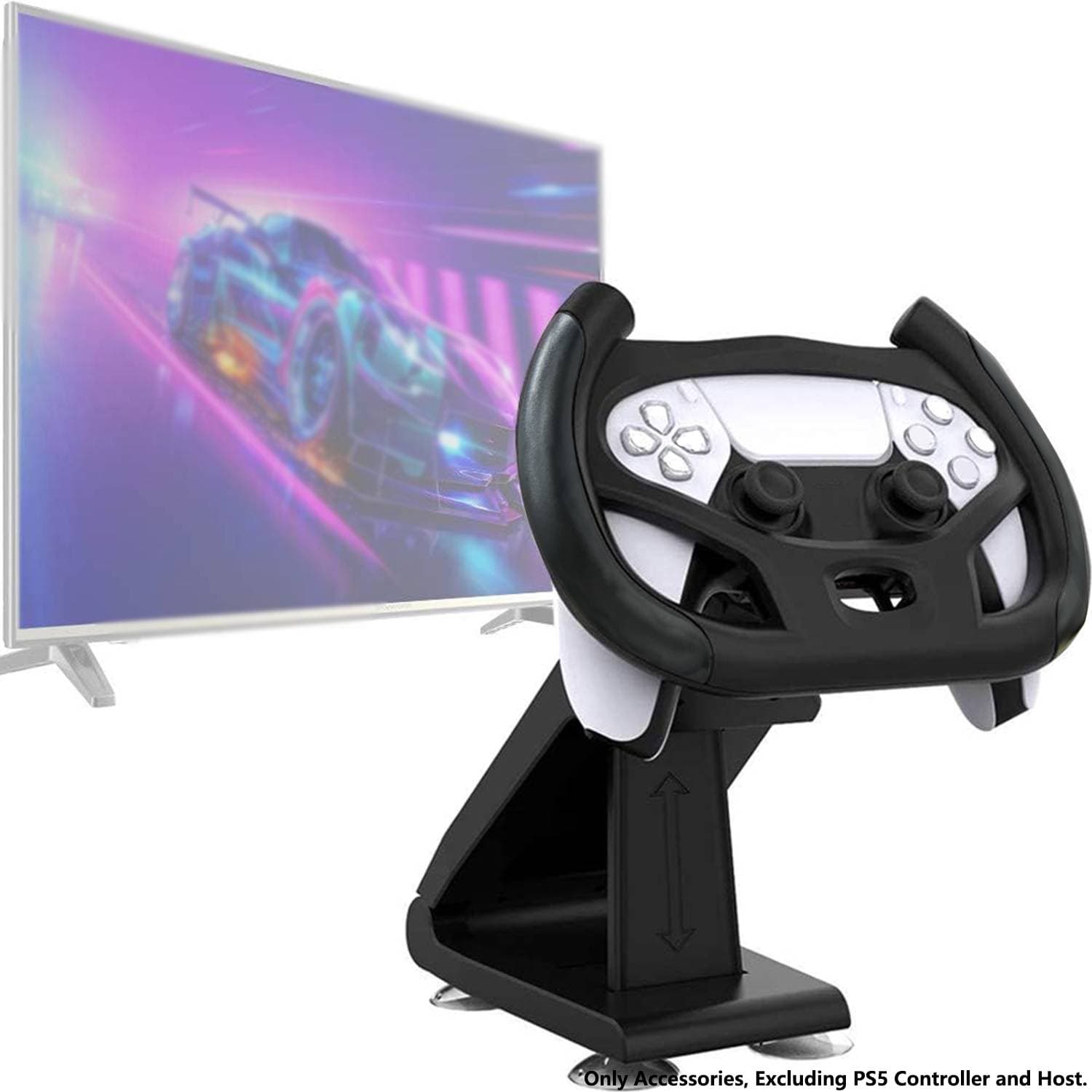 Gaming Racing Wheel For PS5, Byteuni Steering Wheel With4 Table Suction Cup For PlayStation 5 Dualsense Controller (Controller Not Included)