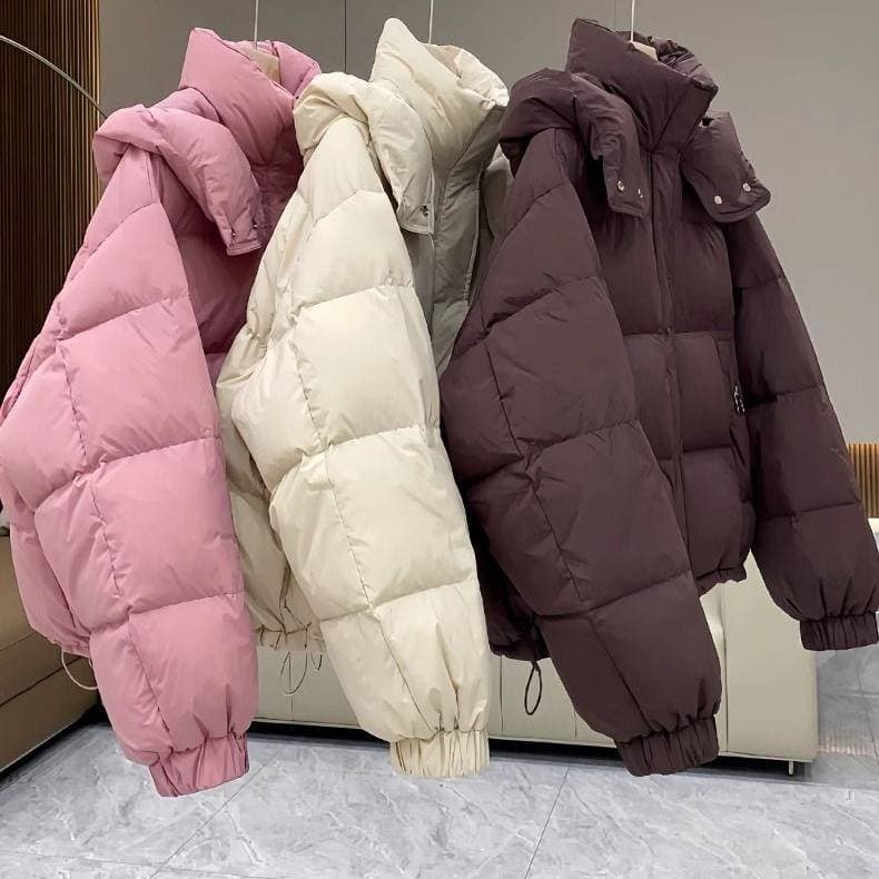 Women's Winter Puffer Jacket – Oversized Hooded Coat With Thick Cotton Fill (M-3XL, Black/Brown/Pink/Beige/Khaki)