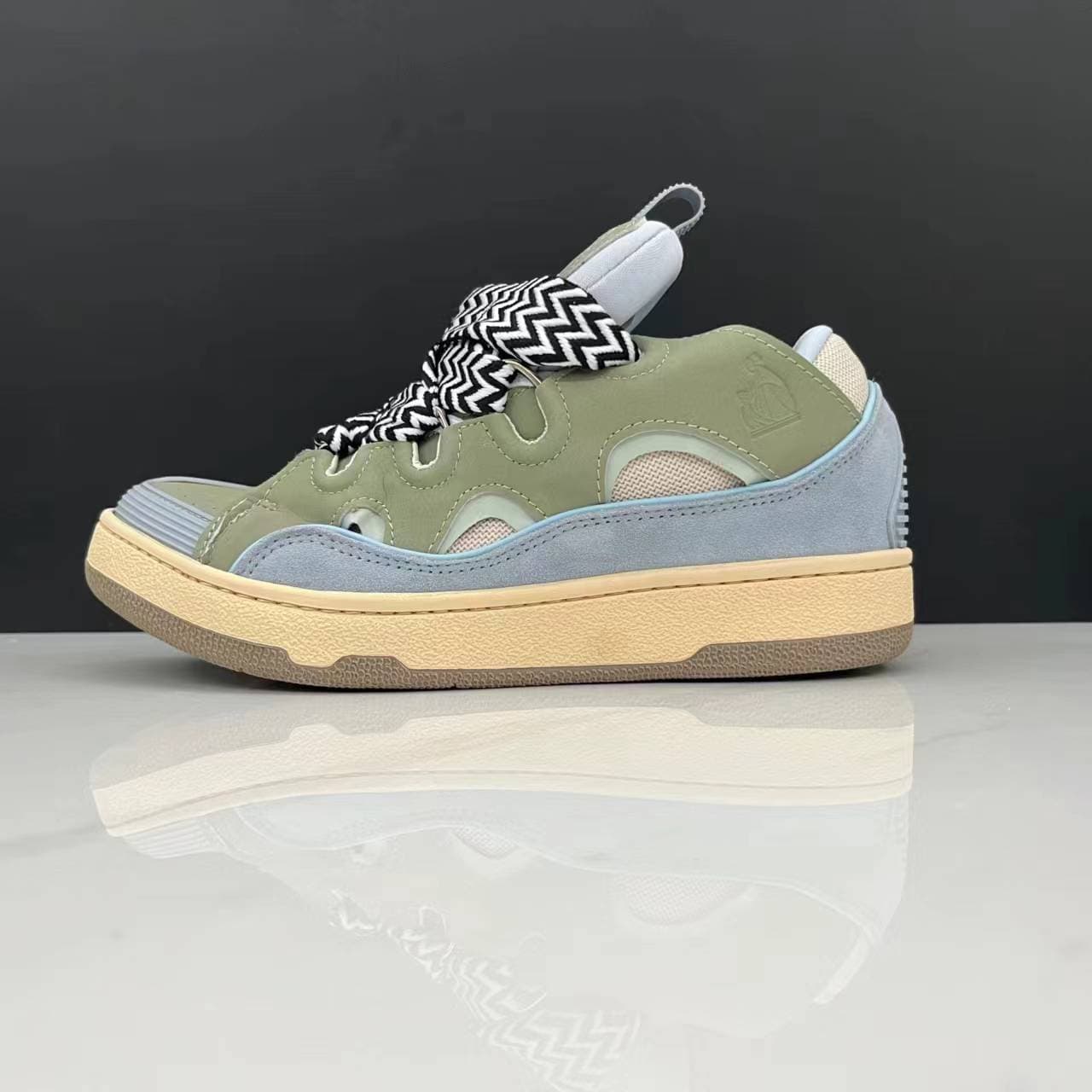 Chaussures plates respirantes unisexes à semelle épaisse en cuir véritable à lacets, chaussures décontractées de couleurs mélangées, chaussur
