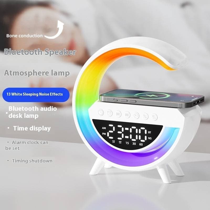 G-Series Bluetooth Speaker - RGB Mood Light, Wireless Charger & Alarm Clock With Night Light