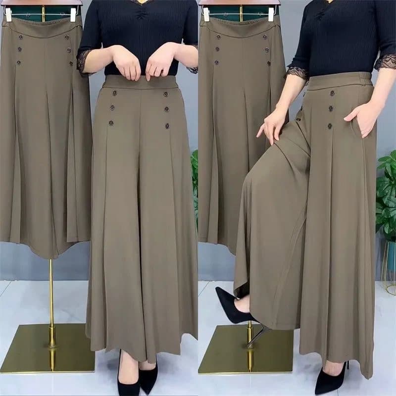 Women's Clothing Women's Loose Middle Aged Mother Pants Drape Temperament Wide Leg Pants