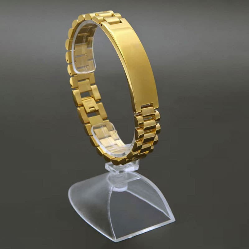 Bracelet de montre en acier inoxydable haut de gamme pour hommes et femmes, style rétro, polyvalent et inaltérable.