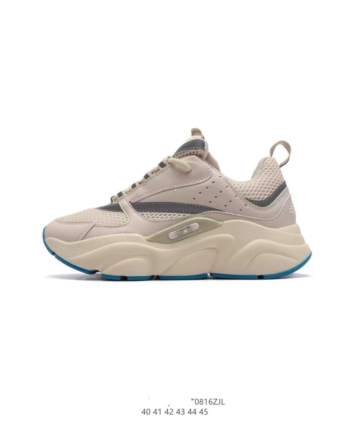 Chaussures basses de sport et de loisirs B22 en cuir et maille avec bride à logo pour homme