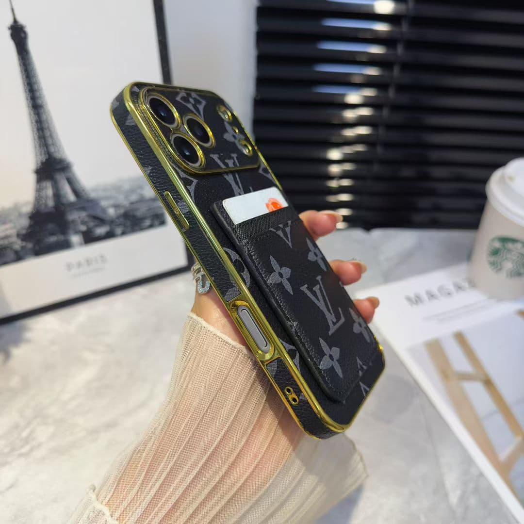 Étui tendance avec porte-cartes et bandoulière pour iPhone 12, 13 Pro, 14, 15, 16 et 17 Pro Max