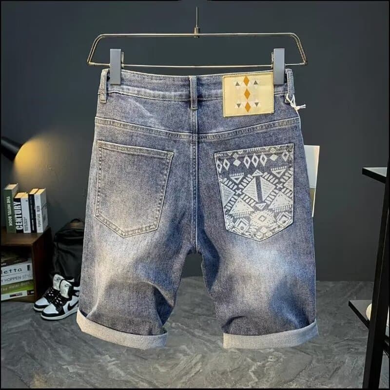 European And N Men's Summer Jeans Shorts Boys Handsome High-end Jeans
