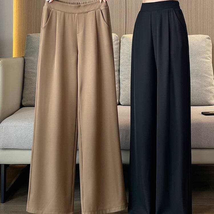 Women's Clothing Spring And Summer New High-end Slim Suit Pants Women's Casual Straight Pants Wide Leg Pants