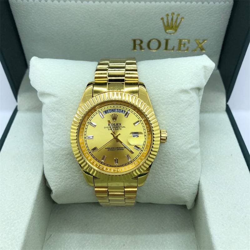 Montre à quartz classique pour homme, double calendrier, cadran diamanté, bracelet en acier à 3 perles