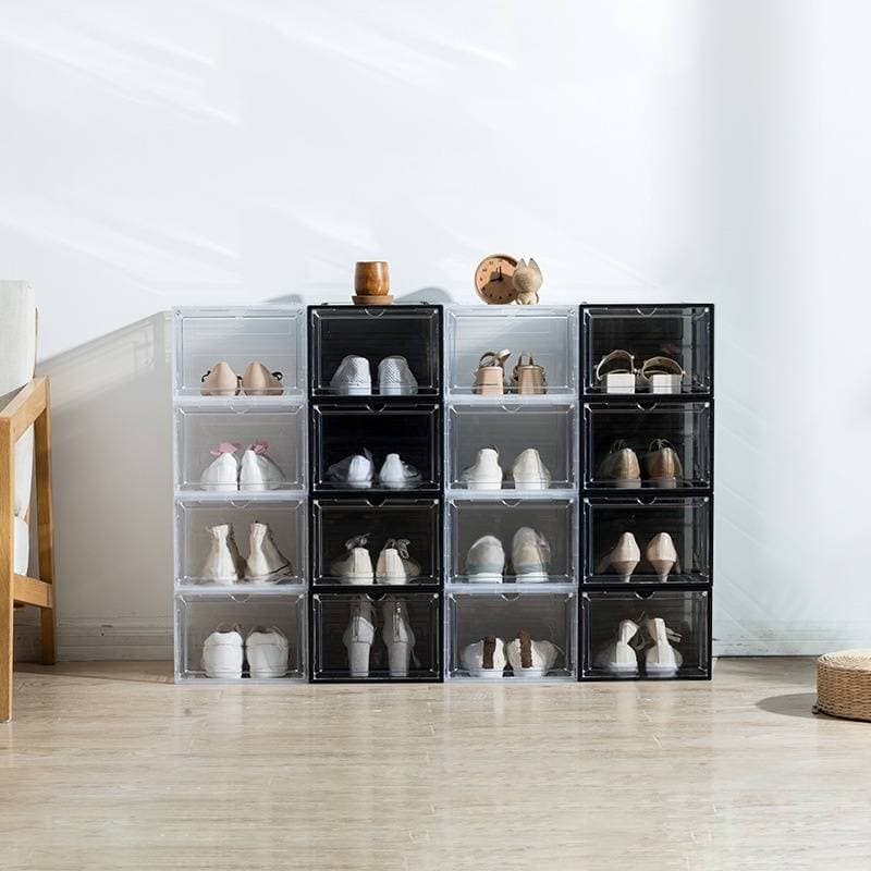 Clear Acrylic Shoe Storage Box - Magnetic Flip-Top & Drawer Design For Sneaker Display