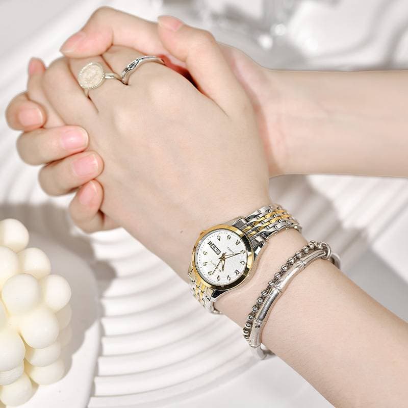 ROERDUM Ferris Wheel Series Retro Silver Dial Quartz Movement Stainless Steel Strap Fashion Ladies Quartz Watch