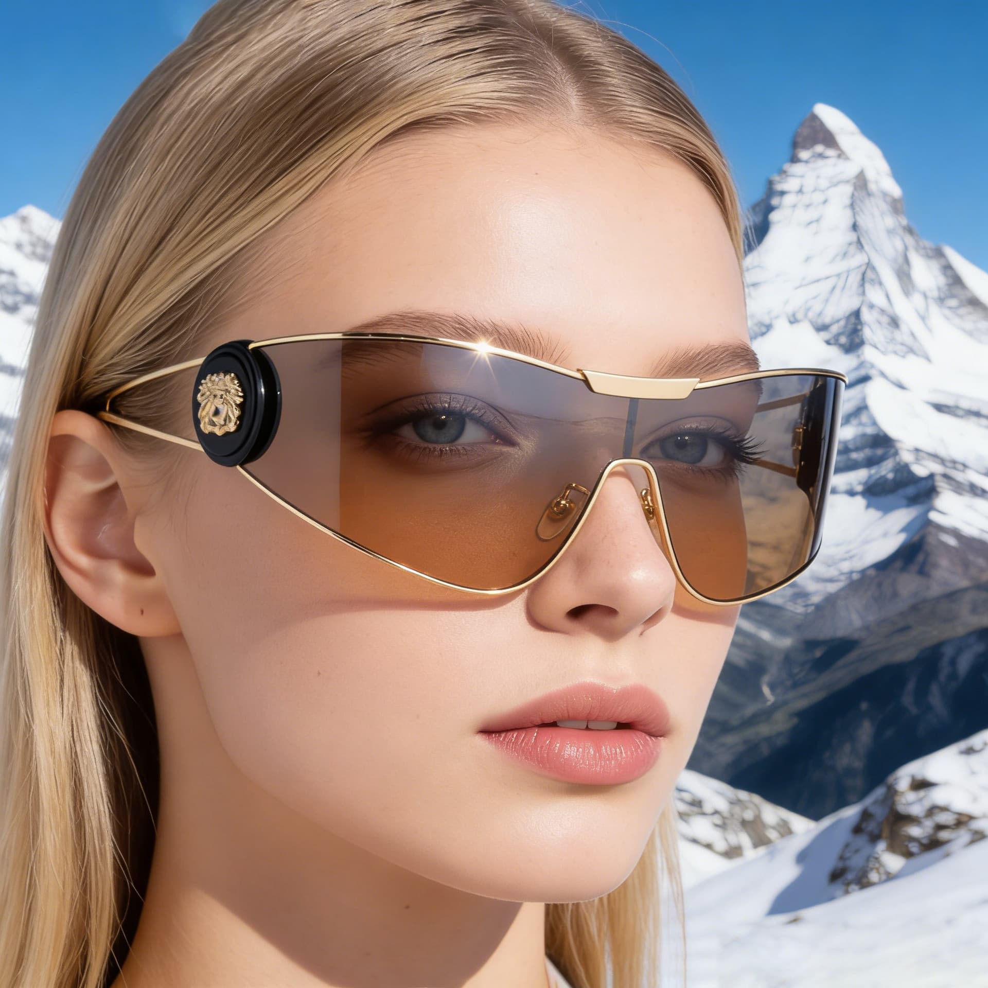 2026 New European And American Fashion Sports Women's One-piece Lens, Windproof Outdoor Sun Protection Sunglasses For