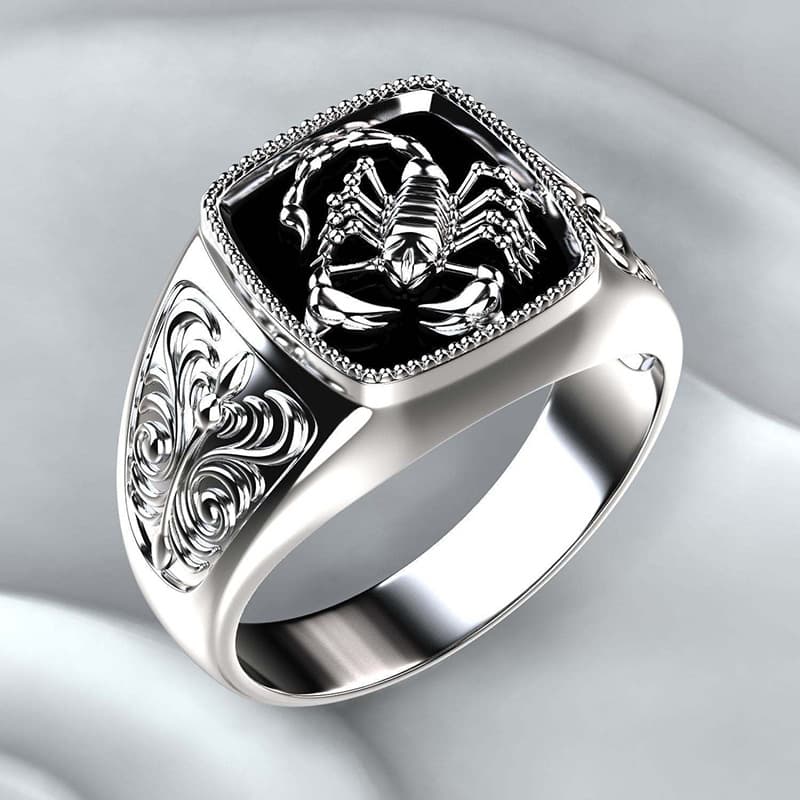 Explosive accessories Creative Scorpio embossed men's ring retro giant sand scorpion anniversary ring