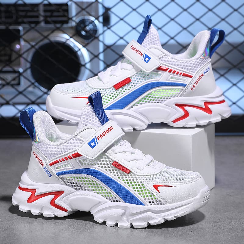 Summer Breathable Single Mesh Velcro Children's Sports and Casual Shoes