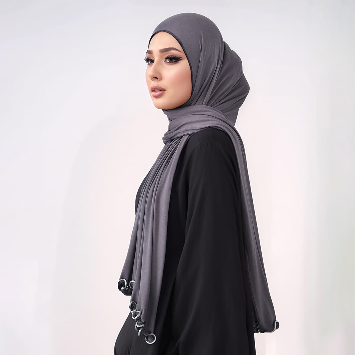 Women's Scarves Ethnic Style Solid Color Wood Ear Edge Mercerized Cotton Ladies Headscarf Malay Light Simple And Comfortable Long Head Wrap Shawl