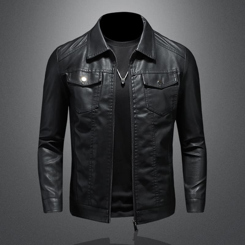 Men's Clothing Version Slim Trend Plus Velvet Thickened Motorcycle Jacket Men's Leather Jacket