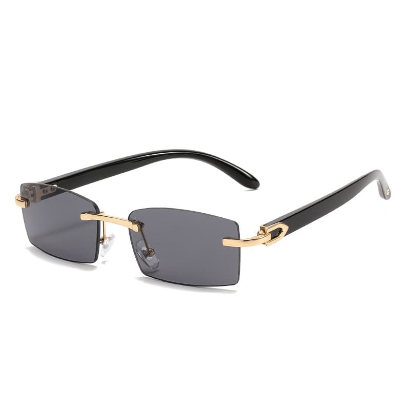 2021 New Box Frameless Sunglasses European and American Fashion Horn Trimming Glasses Personalized Jelly Color Sunglasses for Women